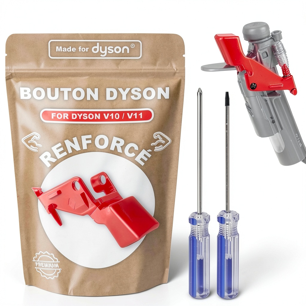 'Dyson V10 V11 trigger replacement with installation tools on a workbench'