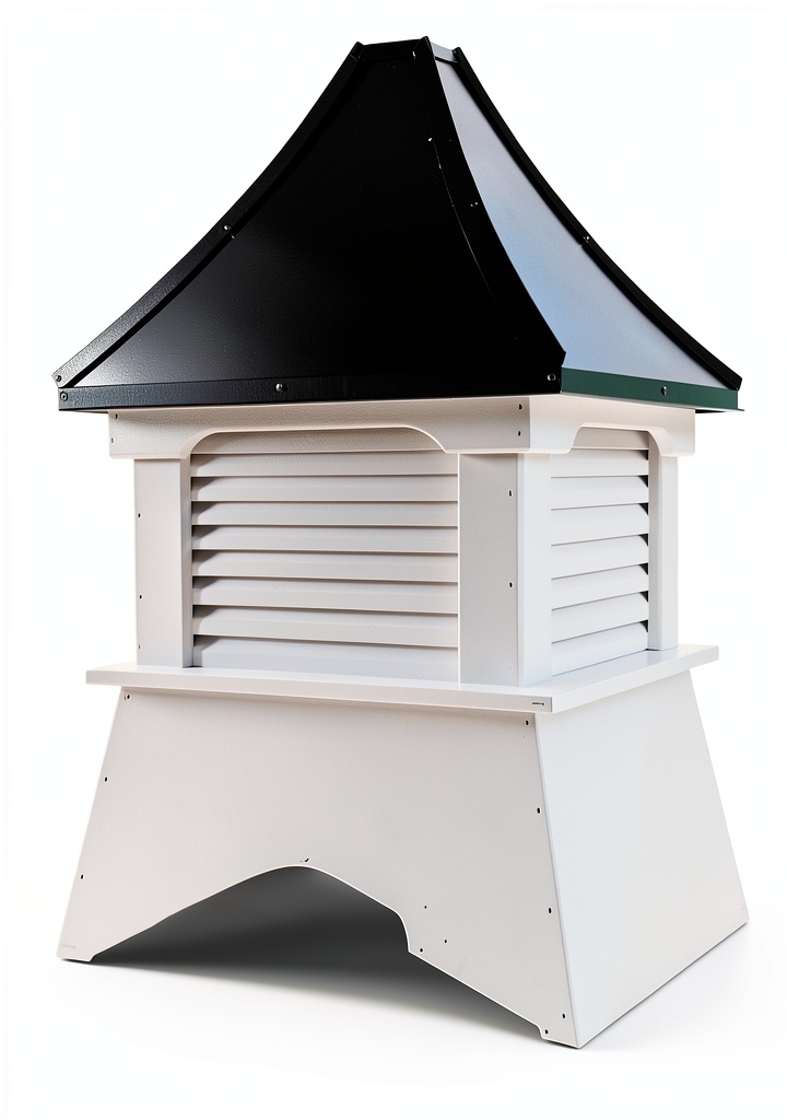 Accentua vinyl cupola installed on a residential roof showing louvered design