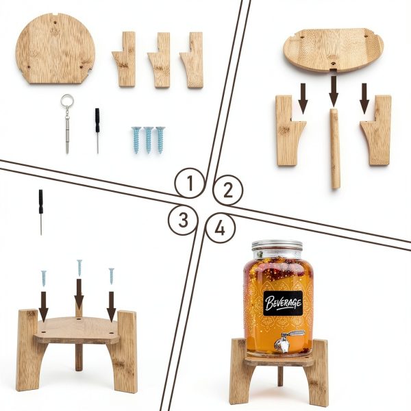 TURAOHU Wood Drink Dispenser Stand-2