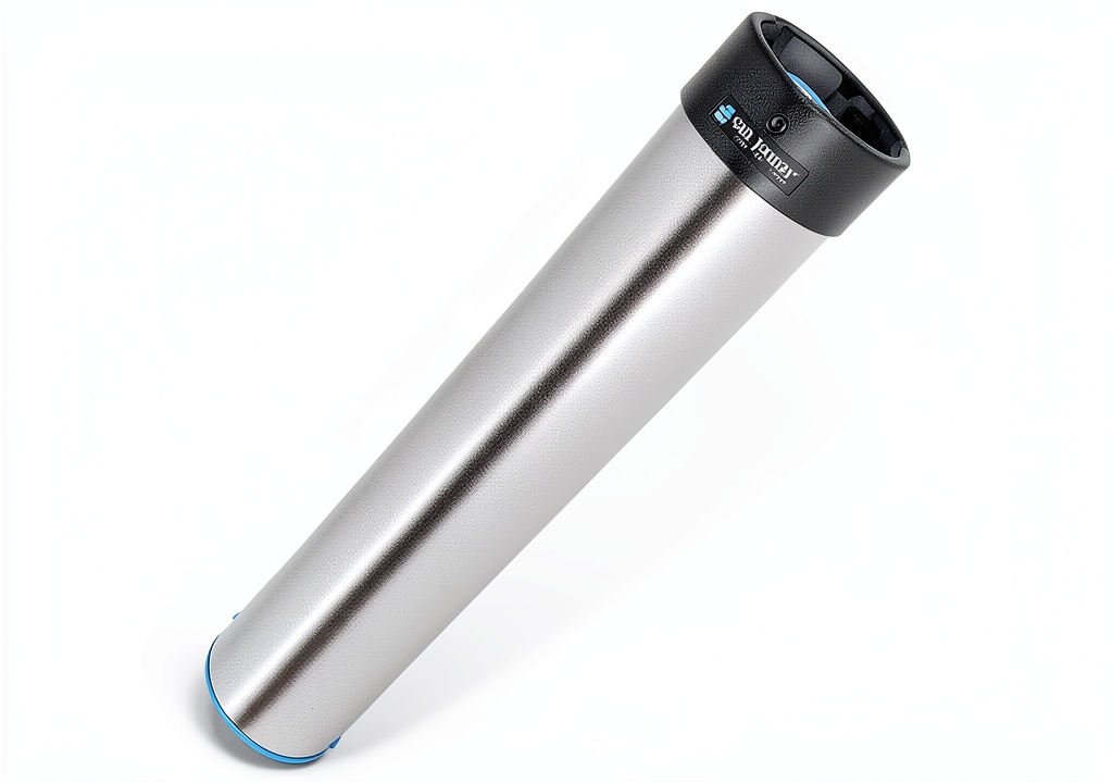 San Jamar Stainless Steel Beverage Dispenser in a commercial kitchen