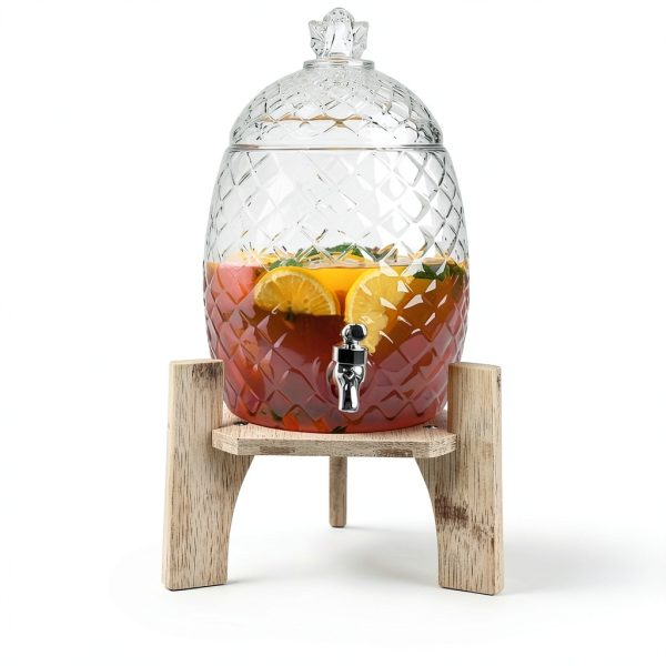 TURAOHU Wood Drink Dispenser Stand-5