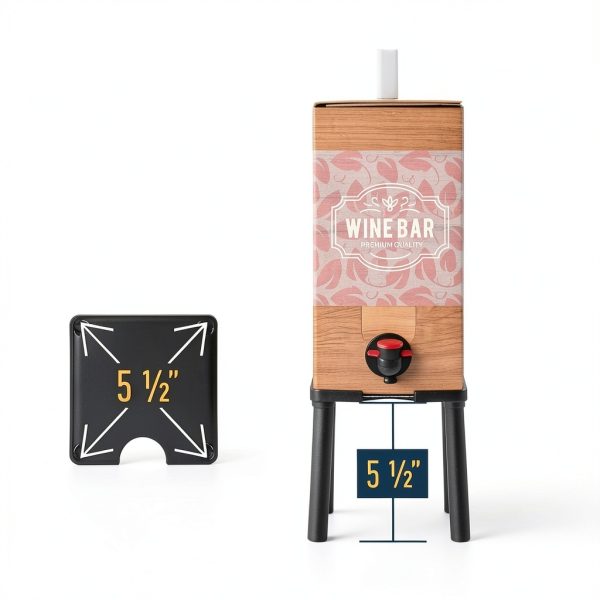 Wine Dispenser Stand IMPRESA Black Plastic 3L Modern Model 7184-3