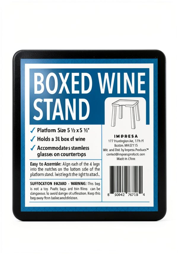 Wine Dispenser Stand IMPRESA Black Plastic 3L Modern Model 7184-6