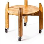 Anygimin Bamboo Water Dispenser Stand ISD-006 11" Diameter with Wheels-0