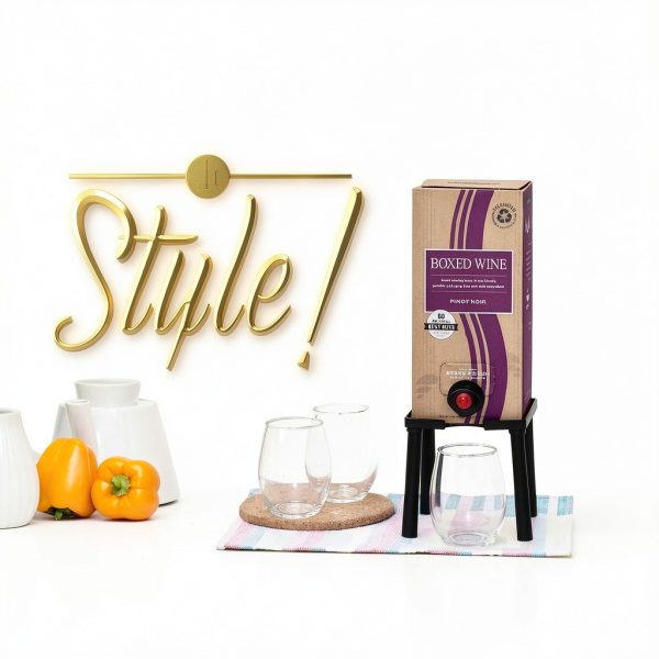 Wine Dispenser Stand IMPRESA Black Plastic 3L Modern Model 7184-1
