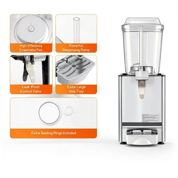 Commercial Beverage Dispenser CO-Z BKN-18LX1 4.8‑gallon Steel-5