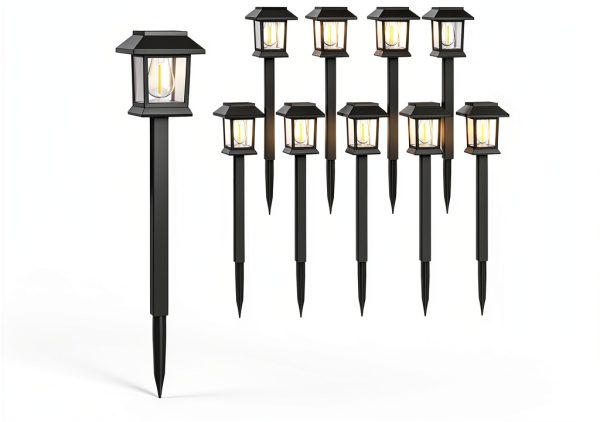 Solar Lights Outdoor Greluna 12 Pack Pathway Lights 3000K Waterproof-1